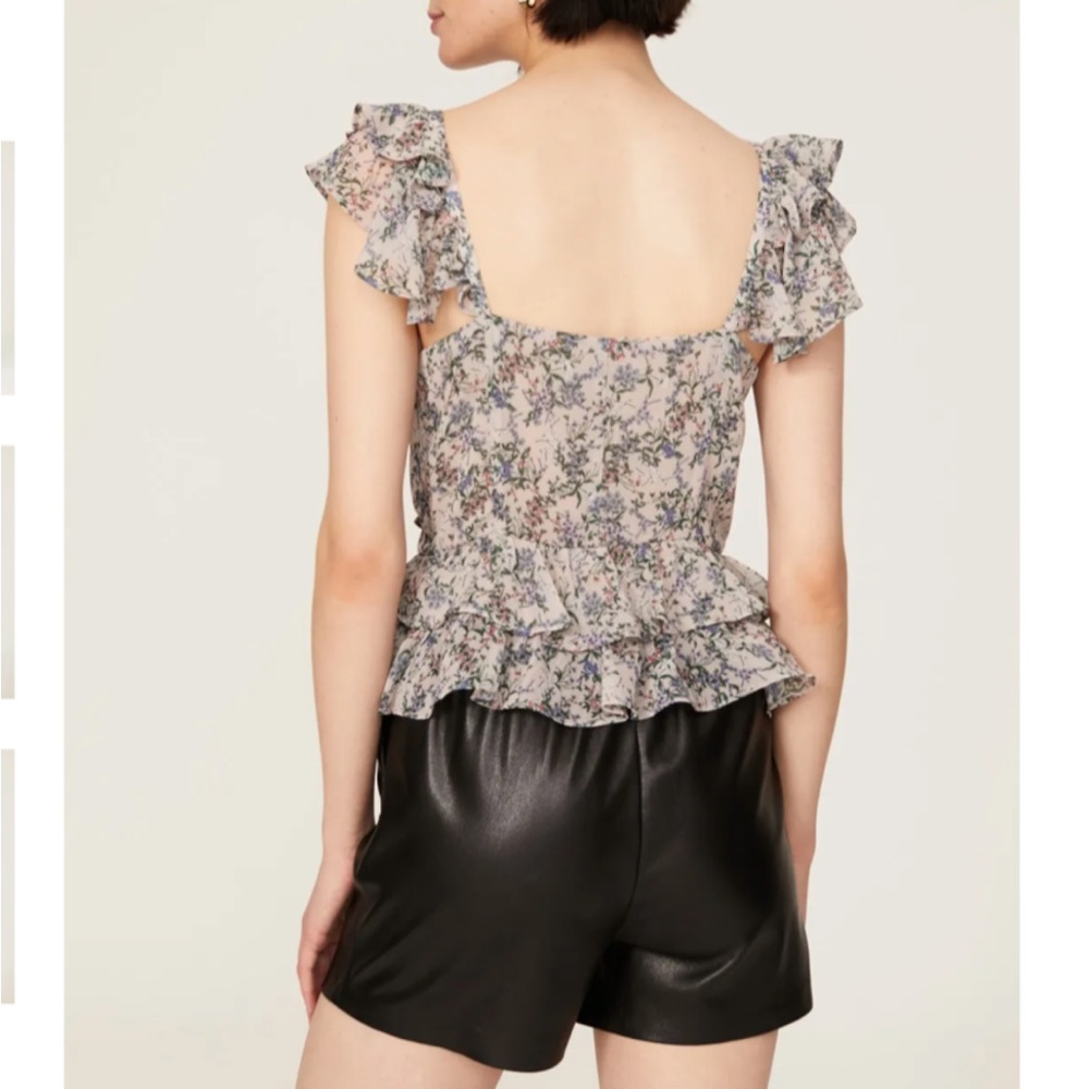 Marisa Webb Collective - Floral Ruffle V-Neck Top - Picture 3 of 5